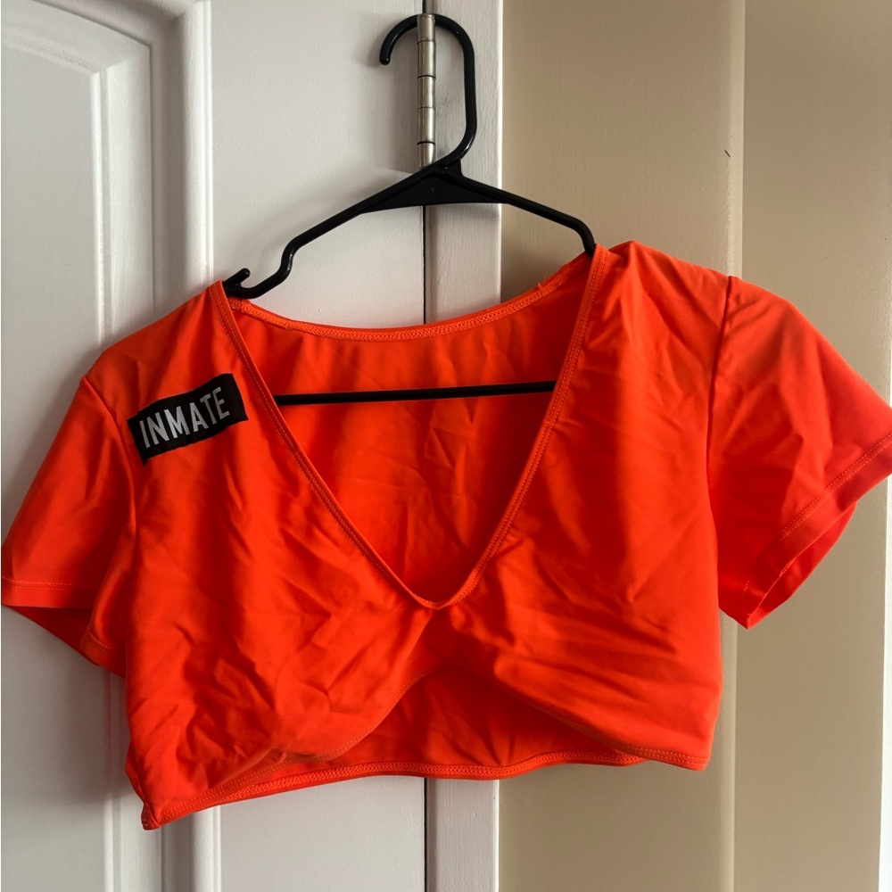 Inmate Halloween costume top